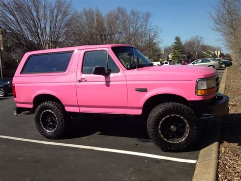 My Pink Bronco #pinktruck #pinkfordtruck | Built ford tough, Truck yeah, Pink truck