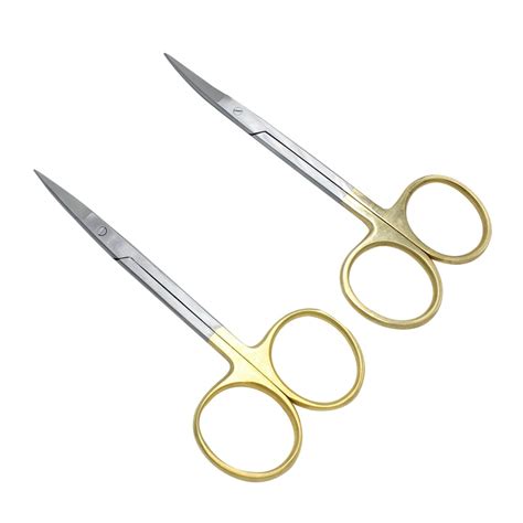 Stainless Steel Dental Surgical Scissors Straight And Curved 11cm Metal