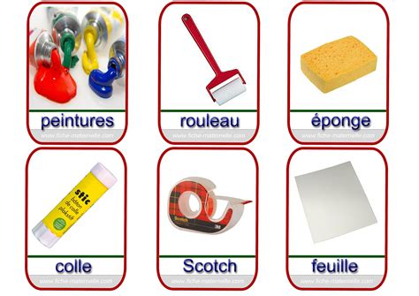 Imagier Les Outils De La Classe 4 Étiquettes De Jouets Jeux De Vocabulaire Matériel Scolaire