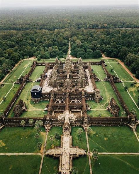 Stunning Aerial Pic Of Largest Hindu Temple In The World At Cambodia