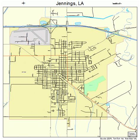 Jennings Louisiana Street Map 2238355
