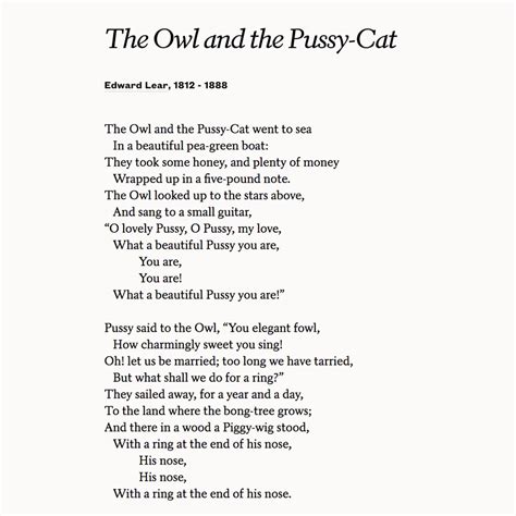 Owl And Pussycat Poem 1806 Hot Sex Picture