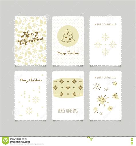 Set Of Decorative Christmas Cards Stock Vector Illustration Of Frame