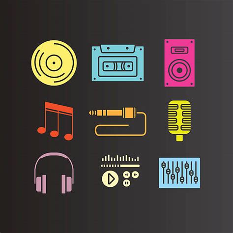 Recording Studio Soundboard Silhouette Illustrations Royalty Free