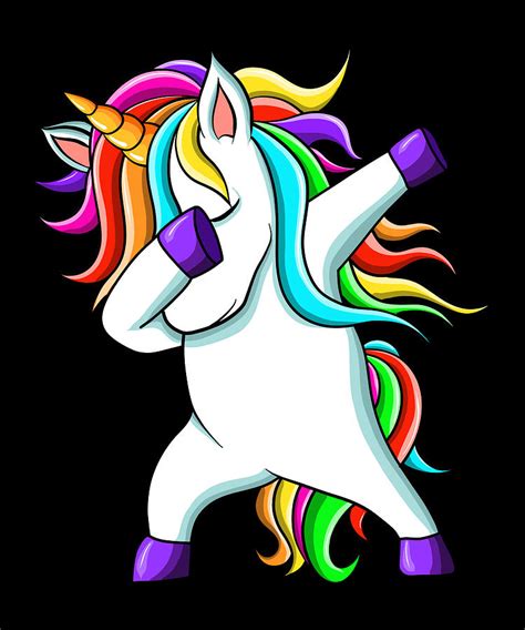 Funny Cute Rainbow Dabbing Unicorn Digital Art By Honey Shop Art Fine