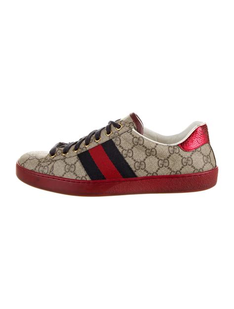 Gucci Coated Canvas Printed Sneakers Shoes Guc694057 The Realreal