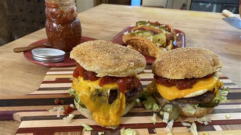 English Muffin Bacon Egg And Cheese Burgers Recipe With Tomato Jam From