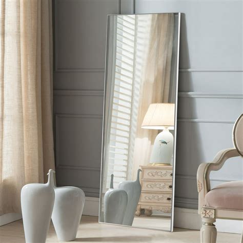 Neutype 65 X 22 Silver Full Length Mirror With Standing Holder Floor Mirror Large Wall Mounted
