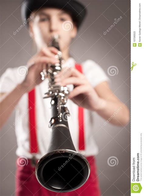 Little Girl Playing Clarinet Stock Photo Image Of Female