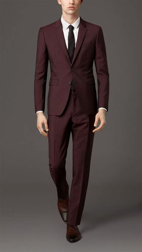 men suits burgundy 3 piece slim fit elegant wedding suit party wear dinner bespoke for men