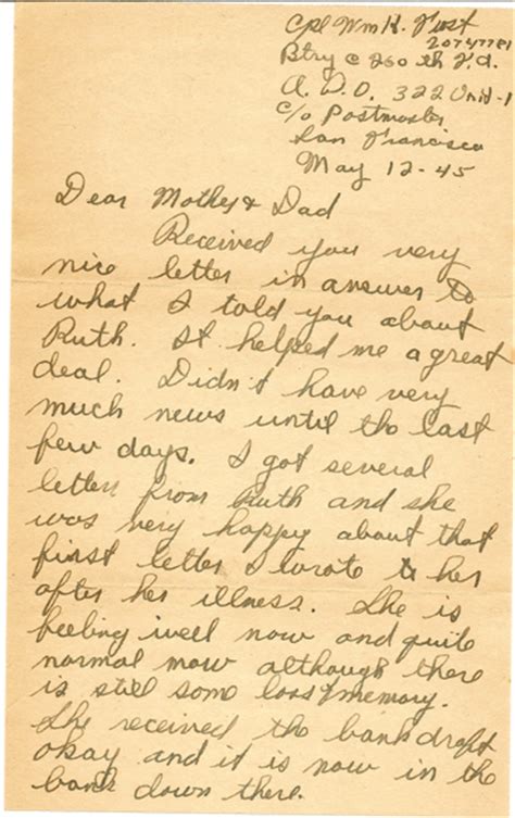 Shades Of Frost Letters Home Wwii 14 May 20 1945 On A Brighter Note