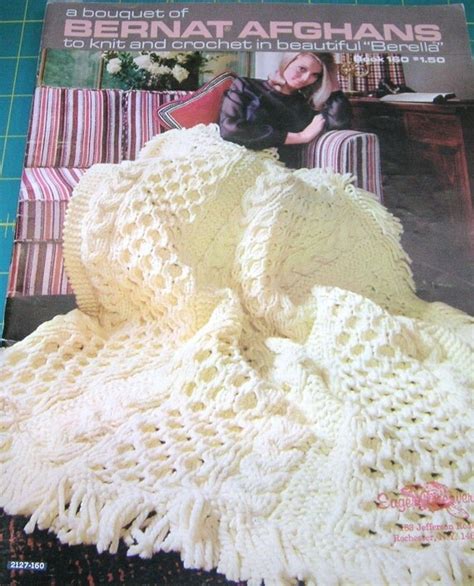 Vintage 1968 Bernat Afghan Knitting Crochet Pattern By Milkwhite