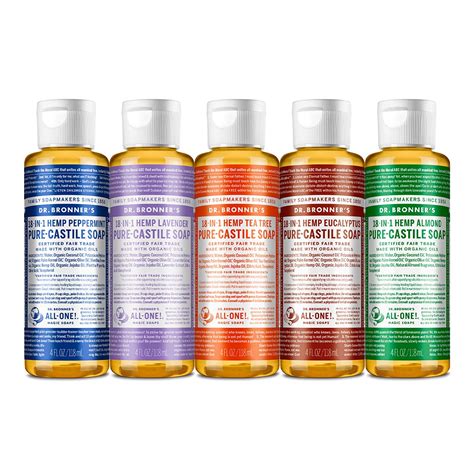 Dr Bronners Pure Castile Liquid Soap 4 Ounce Variety