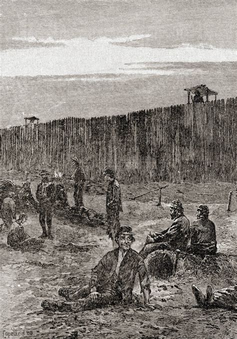 Prisoners In The Andersonville Prison Confederate Prisoner Of War Camp