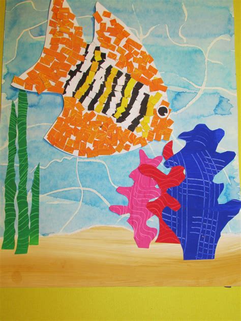 3rd Grade Mosaic Fish 14 X 18 Art Teacher Susan Joe 3rd Grade