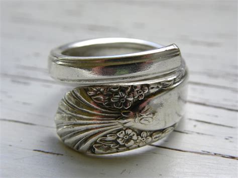 Spoon Ring Silver Plated Antique Or Vintage Ornate