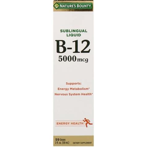 Natures Bounty Sublingual Liquid Vitamin B12 5000 Mcg 2 Fl Oz 59