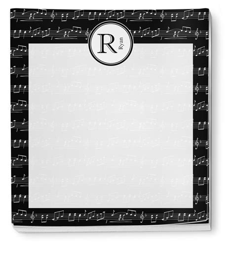 Musical Notes Notepad Personalized Youcustomizeit