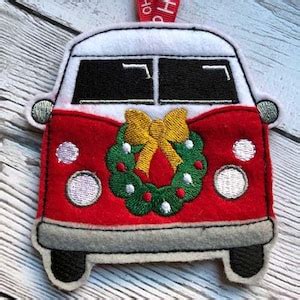 In The Hoop X Mas Van Ornament Gift Card Holder Embroidery Machine