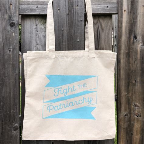 Fight The Patriarchy Pink Of Blue Grocery Tote Bag Etsy