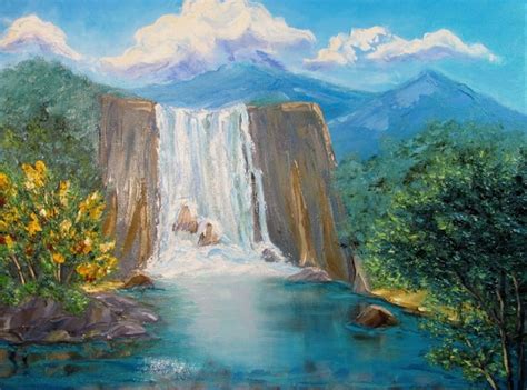 Items Similar To Sale Original Oil Painting Waterfall Tropics