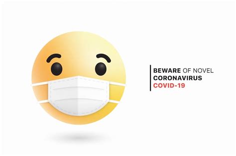 Premium Vector Social Media Emoji Medical Face Surgical Mask
