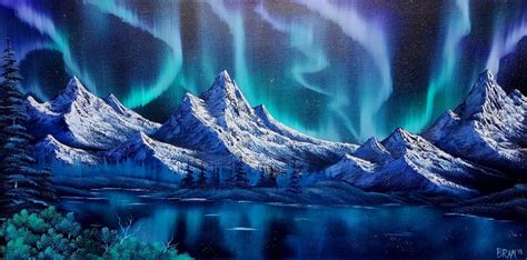 Just My Interpretation Of The Northern Lights Using Bob Ross Methods Finished Northern