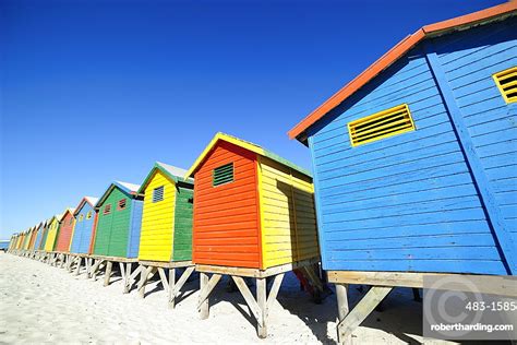 Colourful Beach Huts Muizenberg Cape Stock Photo