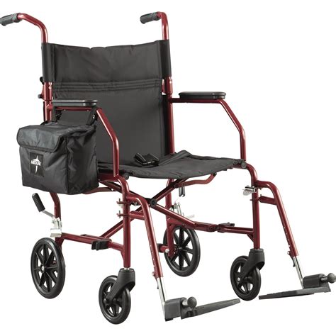 Medline Ultralight Transport Wheelchair With 19 Wide Seat Transport