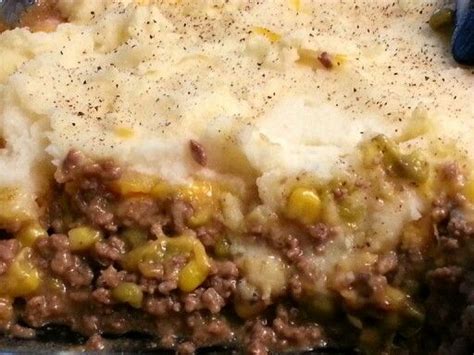 I tryed this recipe, super good from my cook book 5 ingredient family favorites from goose berry patch. ground beef cream of mushroom soup mashed potatoes