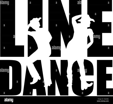 Line Dance Word With Silhouette Stock Vector Image And Art Alamy