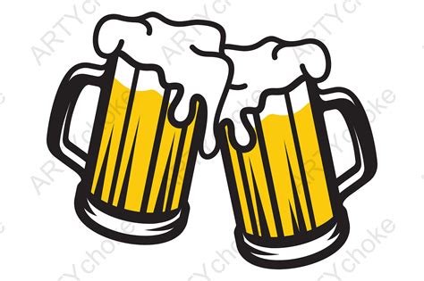 Beer Mugs Toasting Svg File For Cricut Graphic By Artychoke Design Creative Fabrica
