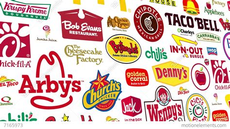 Food Brands Logo Loop Stock Animation 7165973