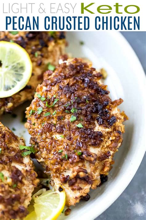 I cooked more chicken, so i increased the garlic and the spices. Light & Easy Keto Pecan Crusted Chicken | Gluten Free ...