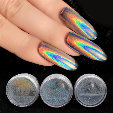 0 2g unicorn powder holographic glitter laser nail glitter powder holo rainbow chrome mirror