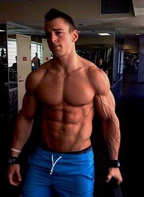 Shirtless Male Muscular Hunk Body Builder Gym Jock Beefcake Photo X