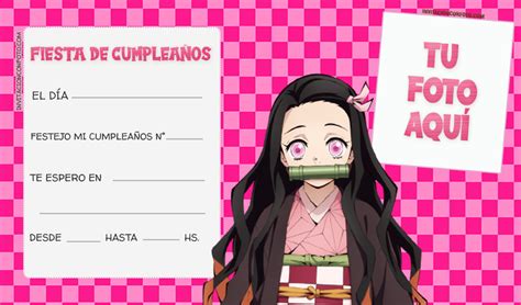 Nezuko Birthday Invitation