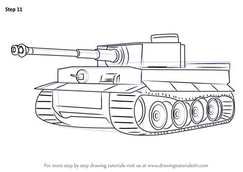 Learn How To Draw A Tiger Tank Military Step By Step Drawing Tutorials