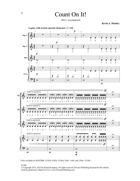 Count On It By Kevin A Memley Ssa Digital Sheet Music Sheet Music Plus