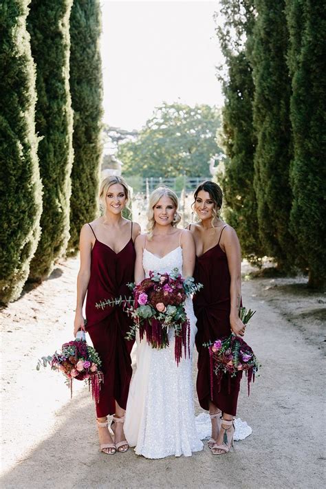 Stunning Maroon Bridesmaids Dresses The Anya Genevieve Worn By Maddie