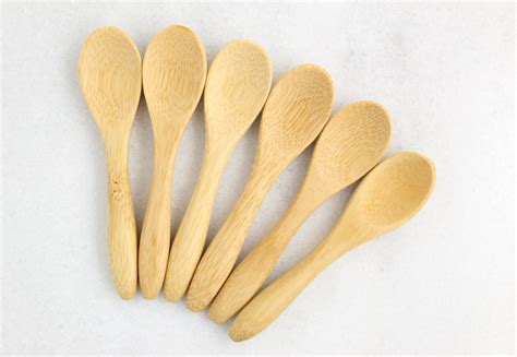 6 Mini Bamboo Wooden Spoons 3 Inch Wooden Teaspoons Small Etsy