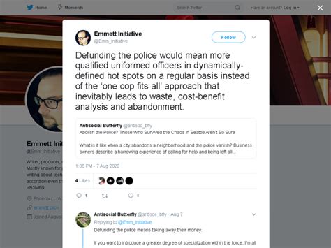 Emmett Initiative On Twitter Defunding The Police Would Mean More
