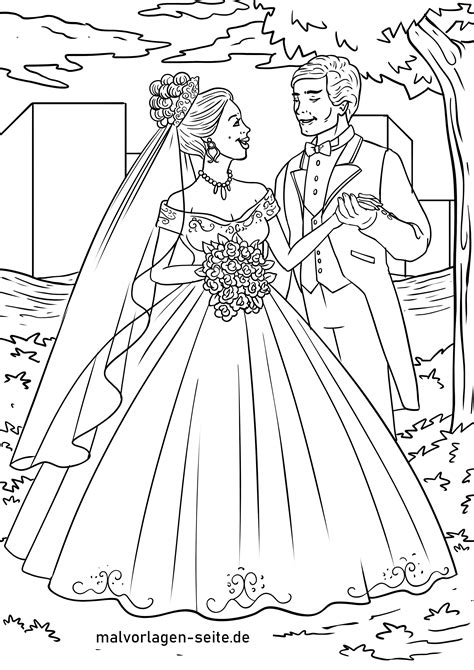 Sie stellen mondorfer motive dar, die es teilweise auch schon als bastelbogen gibt. Malvorlage Hochzeit Brautpaar - Kostenlose Ausmalbilder