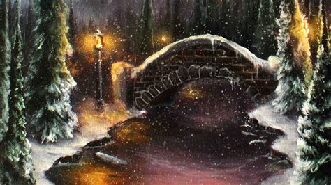 How To Paint A Romantic Christmas Winter Scene A Basic Speed Painting