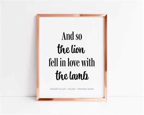 And So The Lion Fell In Love With The Lamb Twilight Edward Etsy