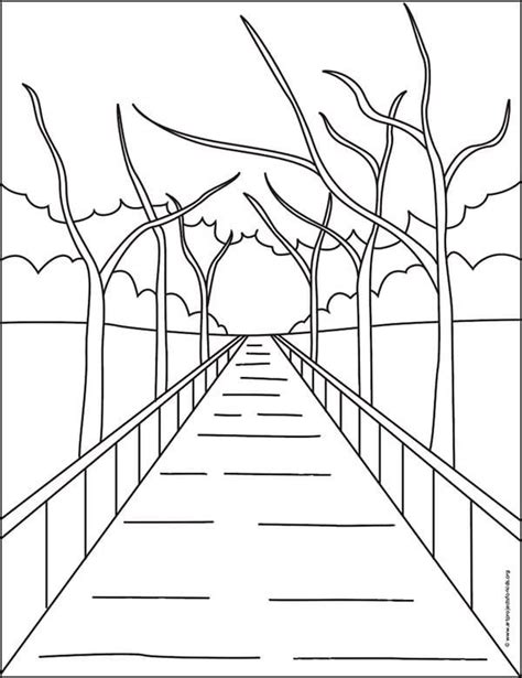 Easy Perspective Drawing For Beginners Tutorial Video And Coloring Page
