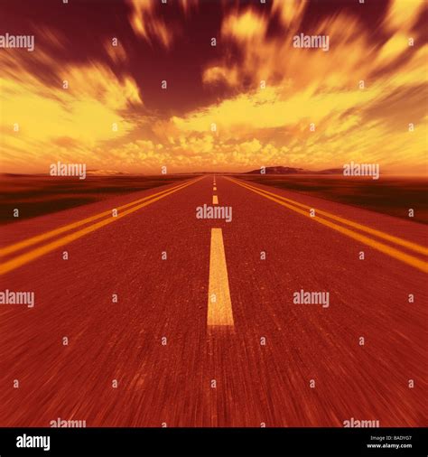 Road To Hell A Transport Highway With To Hell Stock Photo Alamy