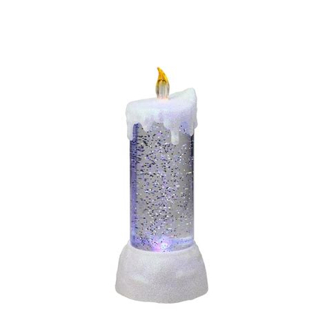 Northlight 95 Led Lighted Dripping White Swirling Glitter Candle