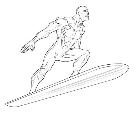 Silver Surfer Coloring Pages Kidsuki