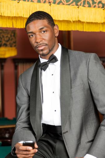 Attractive African American Male In Tuxedo Stock Photo Download Image